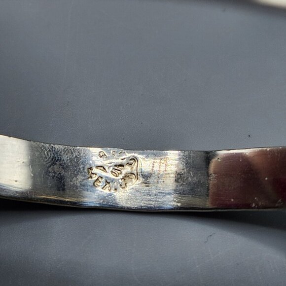 Sterling Silver Bangle Bracelets 925 Taxco Mexico Pair Panel Plain Handmade - Picture 14 of 15